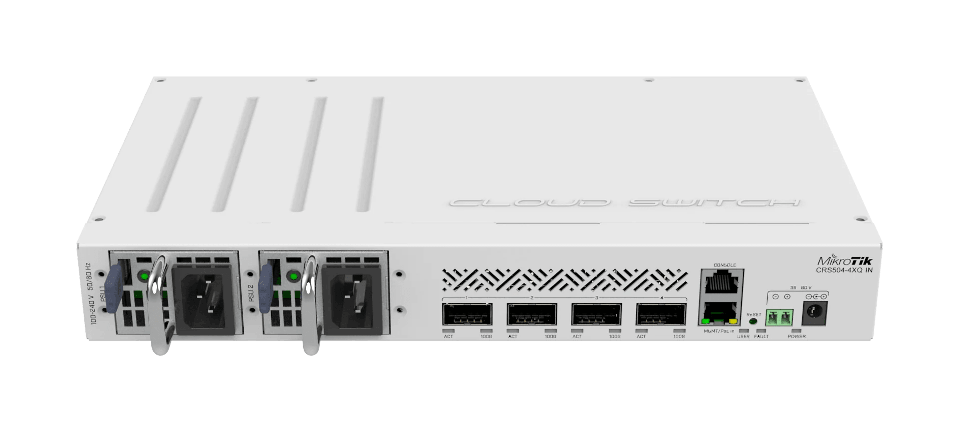 MikroTik CRS504-4XQ-IN | Compact 100GbE Rackmount Managed Switch