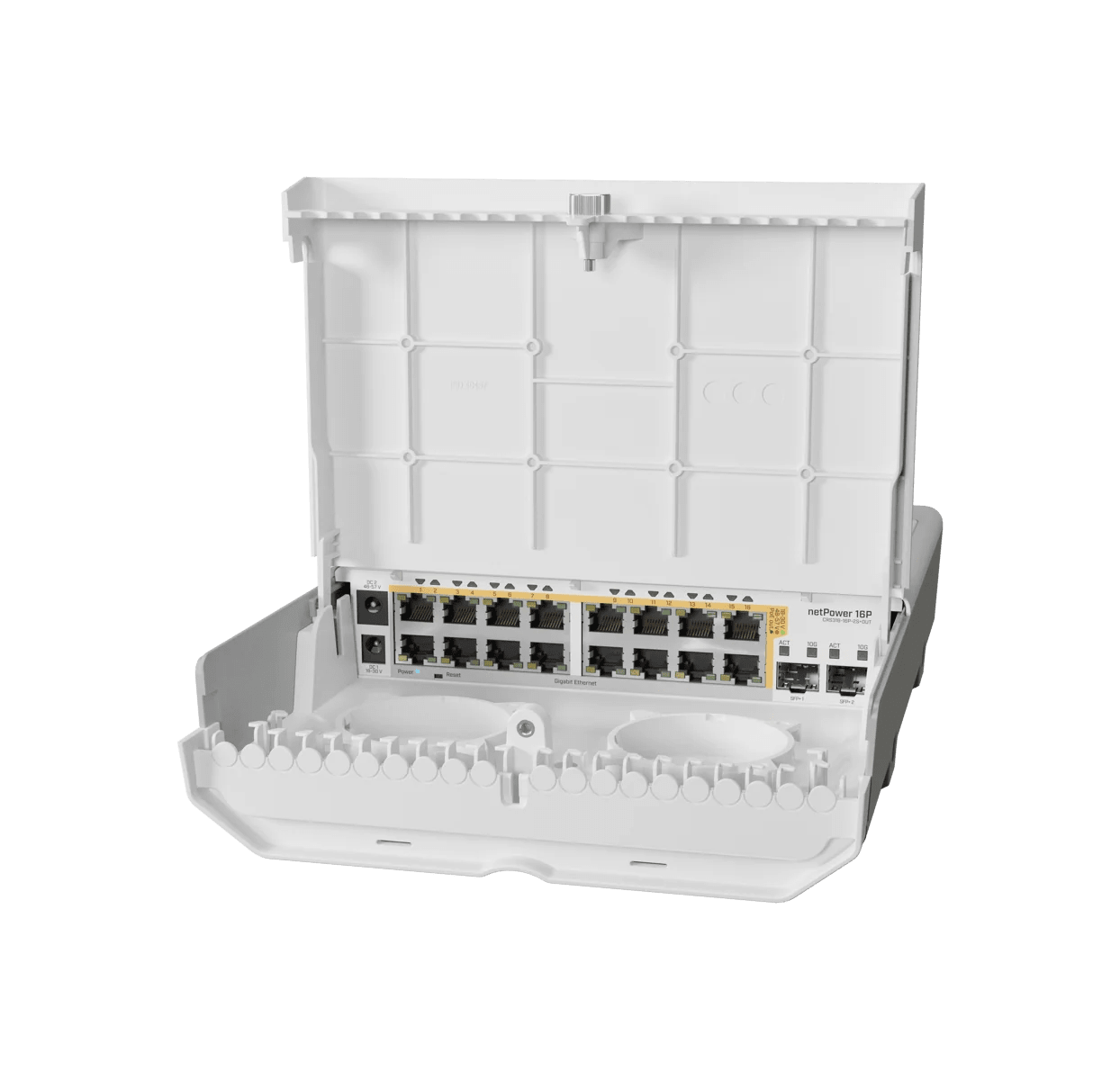 MikroTik netPower 16P | The High-Power Outdoor PoE Distribution Switch